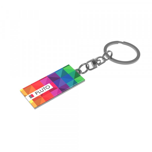 Key Ring Pluto Rectangular Jede Farbe möglich mit 4C Doming