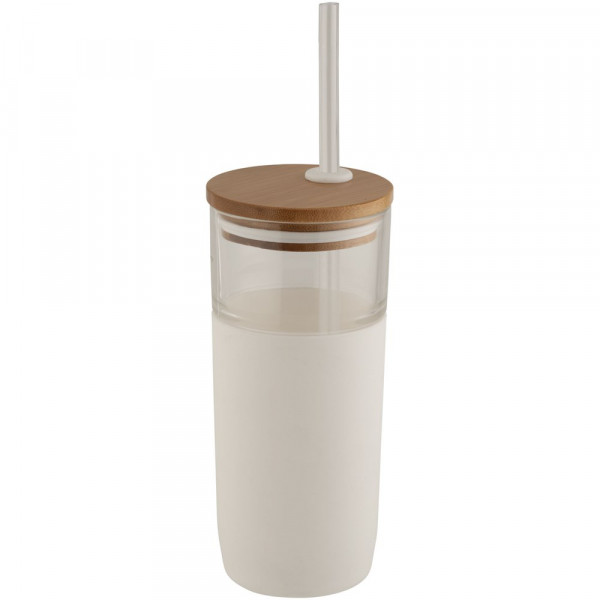 Arlo 600 ml Glasbecher mit Bambusdeckel