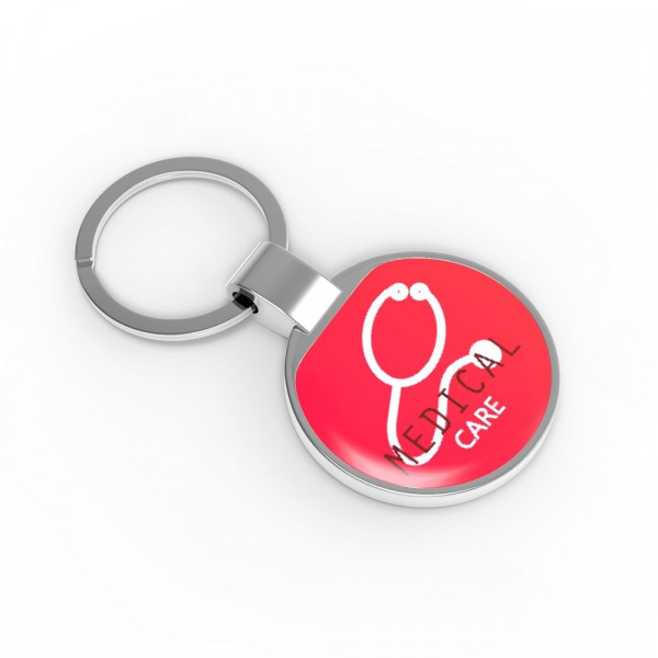 Key Ring Verso Round Silber mit 4C Doming