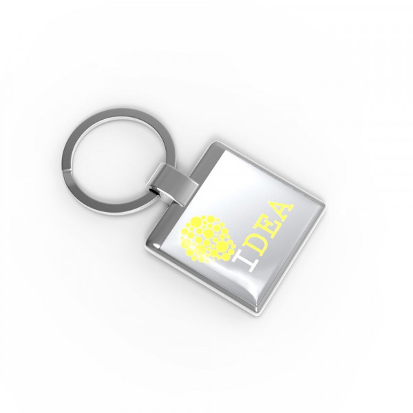 Key Ring Verso Square Silber mit 4C Doming