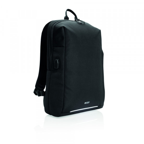 Swiss Peak RFID und USB Laptop-Rucksack, PVC-frei