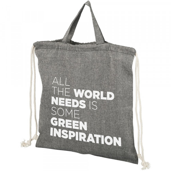 Be Inspired Rucksack mit Kordelzug aus recycelter Baumwolle, 150 g/m²