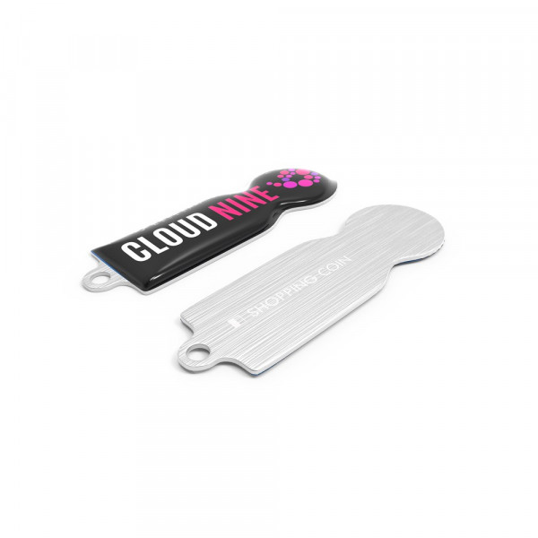 Shopping Coin Silber mit 4C Doming