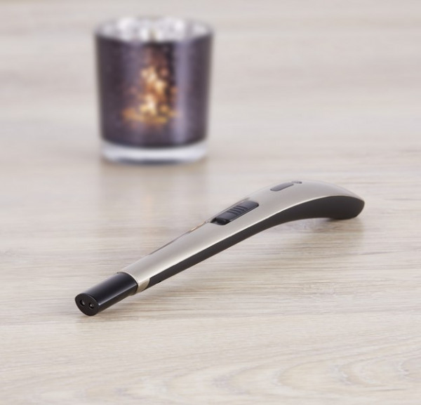 Lichtbogen-Stabfeuerzeug aufladbar mit Kindersicherung, Ladestandsanzeige und Geschenkverpackung