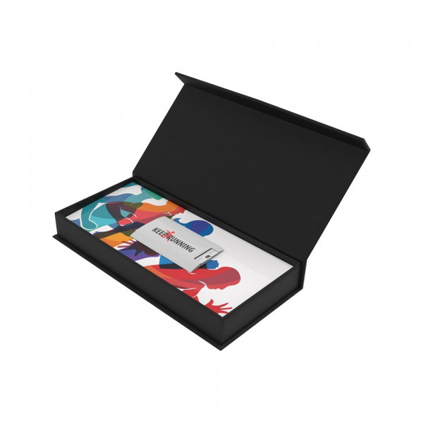Magnetic Gift Box 107 x 53 x 17 mm Full Color Inlay Schwarz mit Vollfarbdruck