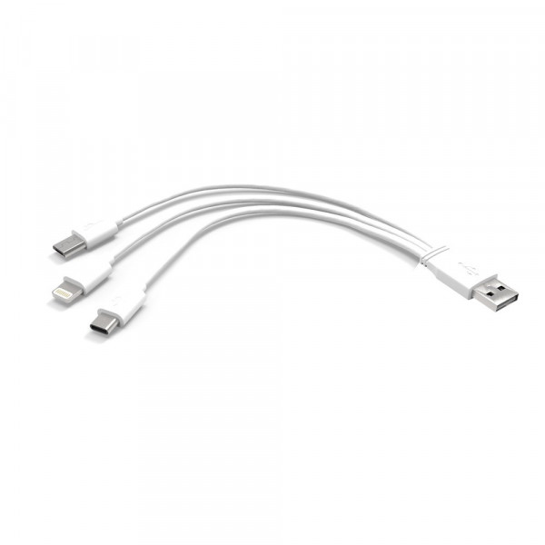 3 in 1 USB cable Weiss